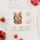 Grappige Corgi met Hoodie Servet (Insitu)