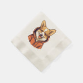 Grappige Corgi met Hoodie Servet (Hoek)