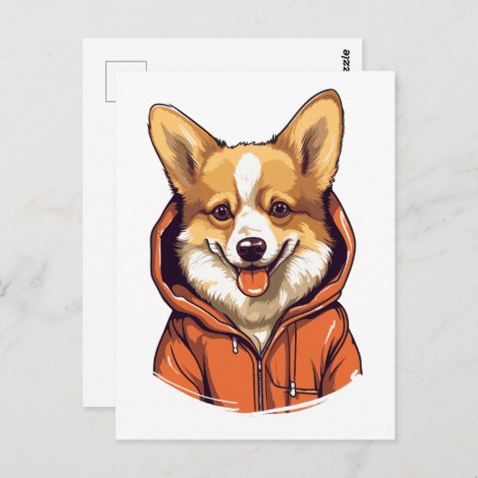 Grappige Corgi met Trui aan Briefkaart (Voorkant / Achterkant)