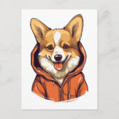 Grappige Corgi met Trui aan Briefkaart (Voorkant)