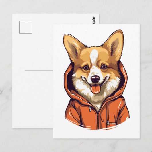 Grappige Corgi met Trui Briefkaart (Voorkant / Achterkant)