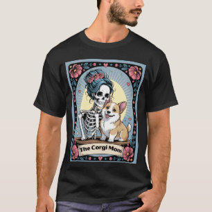 Grappige Corgi Moeder Skelet Halloween Griezelen H T-shirt
