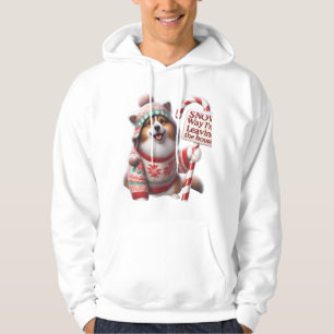Grappige Corgi/Pomeranian hond in trui: "Sneeuw Ne Hoodie