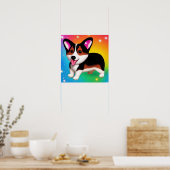 Grappige Corgi Puppy Hond   Poster (Keuken)