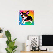 Grappige Corgi Puppy Hond   Poster (Thuiskantoor)