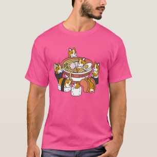 Grappige Corgi Ramen Sushi Japan Eten Schattigee C T-shirt