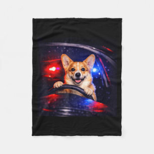 Grappige corgi rijdt meme hond rijdt in een auto fleece deken
