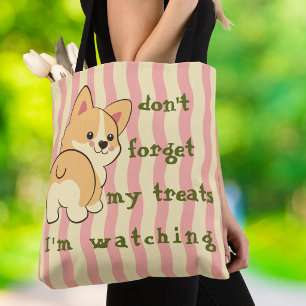 Grappige Corgi Vergeet Mijn Beloningen Niet Golven Tote Bag