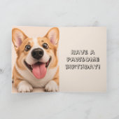 Grappige Corgi Verjaardag Kaart (Binnen)