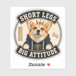 Grappige Corgi Vinyl Sticker | Korte Poten Grote A