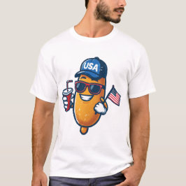 Grappige Corn dog 4 juli shirt Patriottisch Amerik
