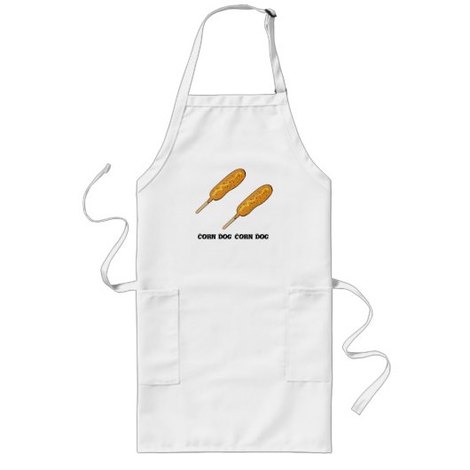 Grappige Corn Dog Quote Leuk Modern Lang Schort (Voorkant)