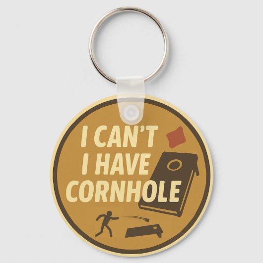 Grappige Cornhole Game Fan Grafiek Sleutelhanger (Voorkant)