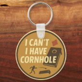 Grappige Cornhole Game Fan Grafiek Sleutelhanger (Achterkant)
