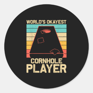 Grappige Cornhole Gift Bean Bag Toss Spelers Ronde Sticker
