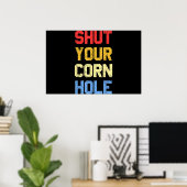Grappige Cornhole Hou Je Cornhole Poster (Thuiskantoor)