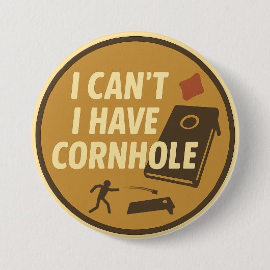 Grappige Cornhole Spel Enthousiast Grafisch Ronde Button 7,6 Cm (Voorkant)