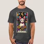 Grappige Cornish Rex Cat Tarot Kaart T-shirt (Voorkant)