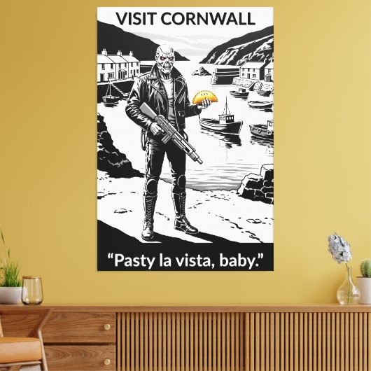 Grappige Cornwall-themaparodie op canvasprint Canvas Afdruk (Insitu (Woonkamer))