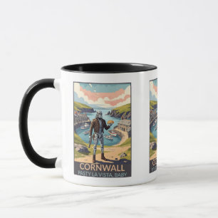 Grappige Cornwall WPA-stijl koffiemok Mok