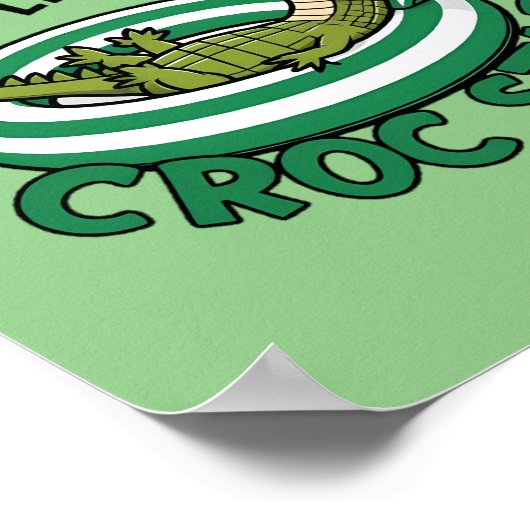 Grappige Corocdile cartoon Croc Summer Poster (Hoek)