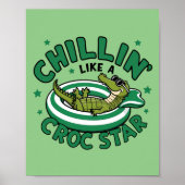 Grappige Corocdile cartoon Croc Summer Poster (Voorkant)