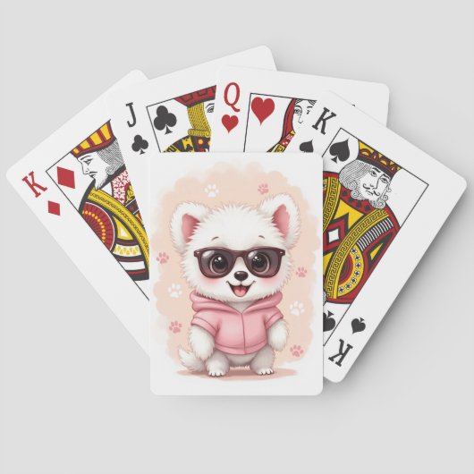 Grappige Coton de Tulear Kawaii Hond Pokerkaarten (Achterkant)
