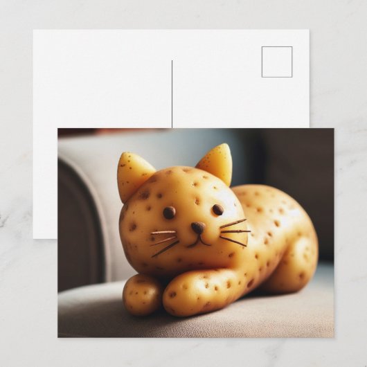 Grappige Couch Potato Cat Lounges op de bank Briefkaart (Voorkant / Achterkant)