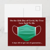 Grappige Covid 12e Kerstdag Feestdagenkaart (Voorkant / Achterkant)