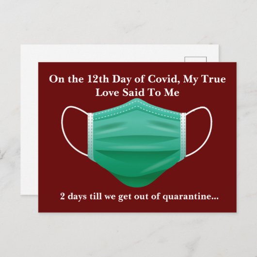 Grappige Covid 12e Kerstdag Feestdagenkaart (Voorkant / Achterkant)