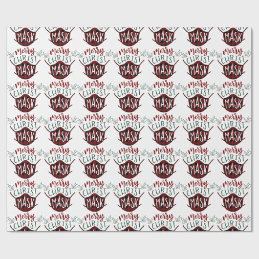 Grappige COVID-19 MERRY ChristMASK Buffalo Check M Cadeaupapier (Vlak)