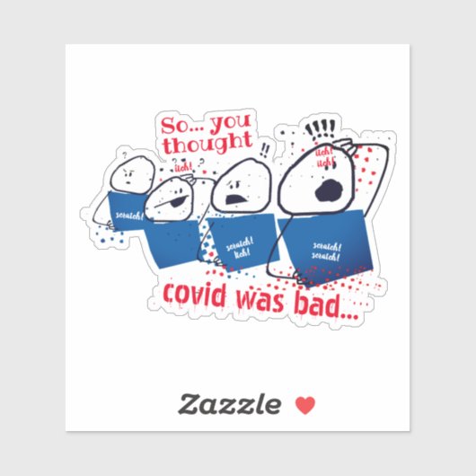 Grappige covid coïtes besmettelijke krasziekten sticker (Vel)