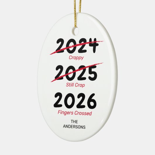 Grappige Covid Kerst 2022 Keramisch Ornament (Links)