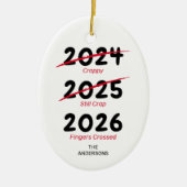 Grappige Covid Kerst 2022 Keramisch Ornament (Voorkant)