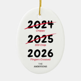 Grappige Covid Kerst 2022 Keramisch Ornament