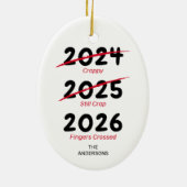 Grappige Covid Kerst 2022 Keramisch Ornament (Achterkant)