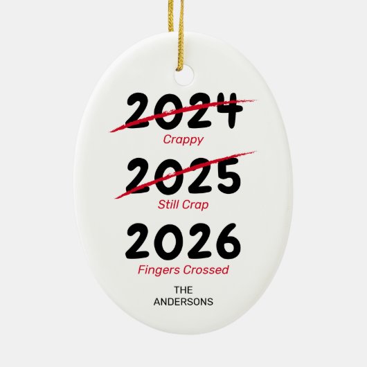 Grappige Covid Kerst 2022 Keramisch Ornament (Achterkant)
