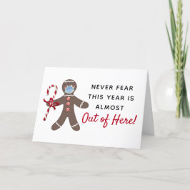 Grappige Covid Kerst Gezicht Gemaskerd Gingerbread Feestdagen Kaart