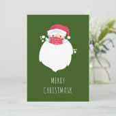 Grappige Covid Santa gemaskerde Vakantie Fotokaart Kaart (Staand voorkant)