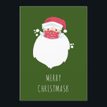 Grappige Covid Santa gemaskerde Vakantie Fotokaart Kaart<br><div class="desc">Grappige Vakantie Fotokaart met een grappige gemaskerde Kerstman en de tekst Vrolijk Kerstmasker</div>
