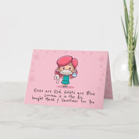 Grappige COVID Valentijnsdag Vouwkaart Kaart (Voorkant)