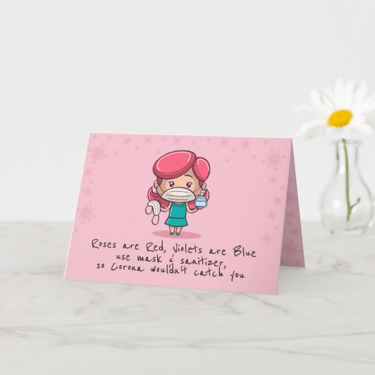 Grappige COVID Valentijnskaart Kaart (Kleine Plant)
