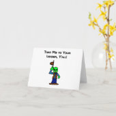 Grappige Cowboy Alien Cartoon met UFO-ontvoering Kaart (Gele Bloem)