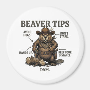 Grappige Cowboy Bever Tips Wilde Westen Vintage  Magneet