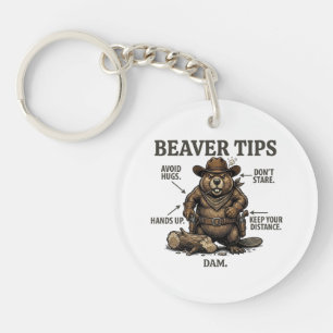 Grappige Cowboy Bever Tips Wilde Westen Vintage  Sleutelhanger