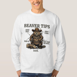 Grappige Cowboy Bever Tips Wilde Westen Vintage T-shirt