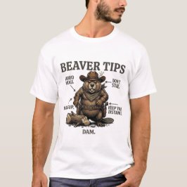 Grappige Cowboy Bever Tips Wilde Westen Vintage T-shirt