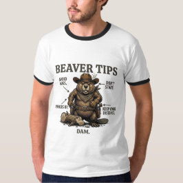Grappige Cowboy Bever Tips Wilde Westen Vintage T-shirt