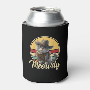 Grappige Cowboy Cat Mashup Meow Howdy Kitten Lover Blikjeskoeler