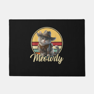 Grappige Cowboy Cat Mashup Meow Howdy Kitten Lover Deurmat